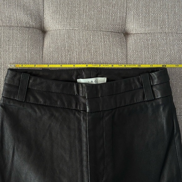 IRO Leather Delta Straight Leg Black Lamb Leather Tab Close Front Size 34 (2) - Picture 7 of 10